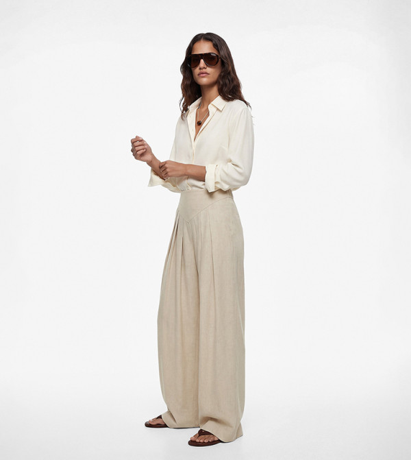 Pleated Wide Leg Trousers