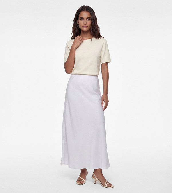 Elastic Waist Maxi Skirt