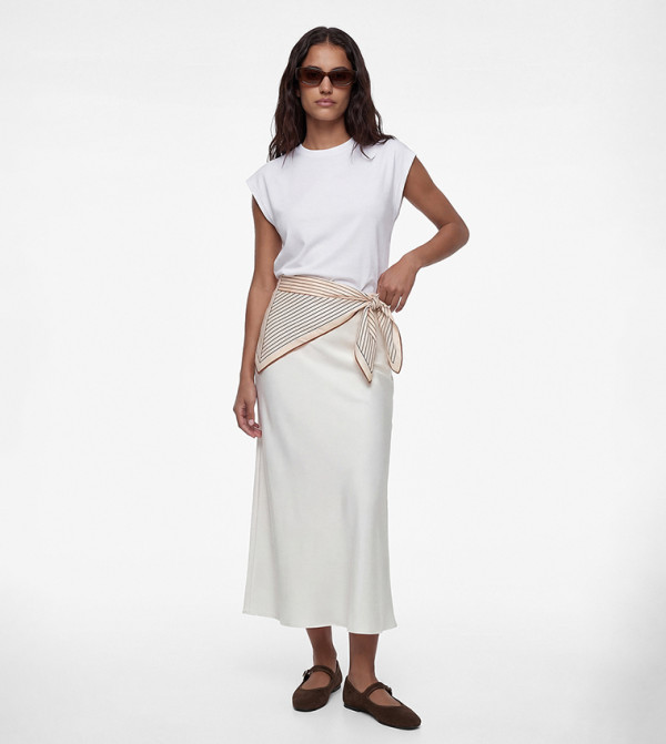 Elastic Waist Viscose Maxi Skirt