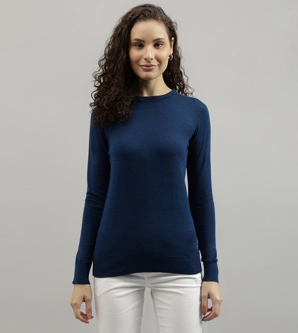 Solid Crew Neck Sweater
