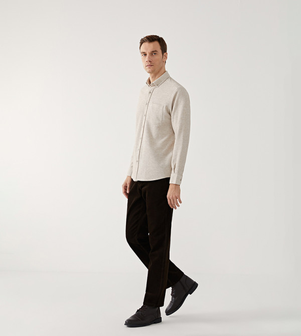 CLASSIC Loose Fit Velvet Straight Fit Trousers