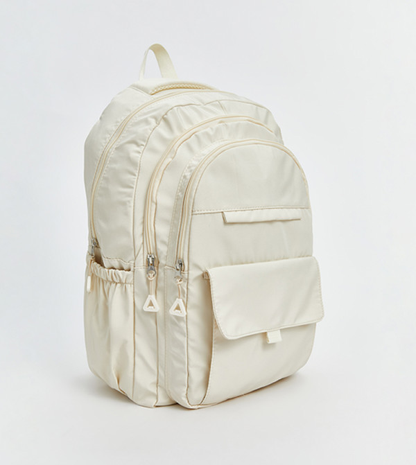 Solid Zippered Backpack