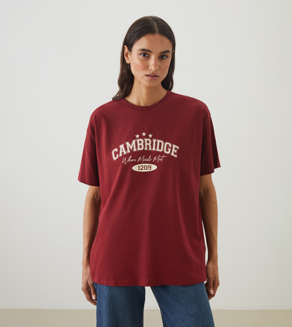 Printed Short Sleeves Oversized T-Shirt