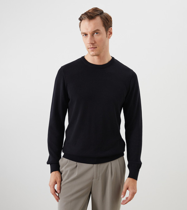 Knitted Crew Neck Tricot Sweater