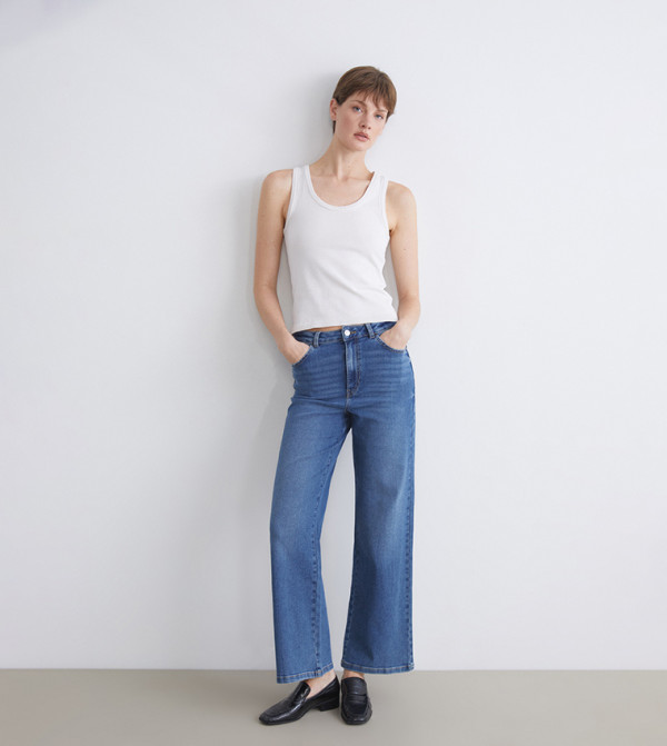 Washed High Waist Wide Leg Jeans