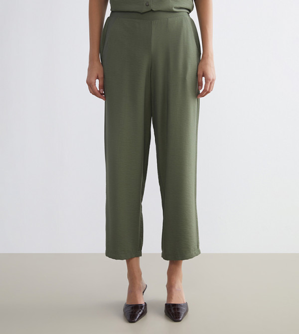 Textured High Waist Trousers