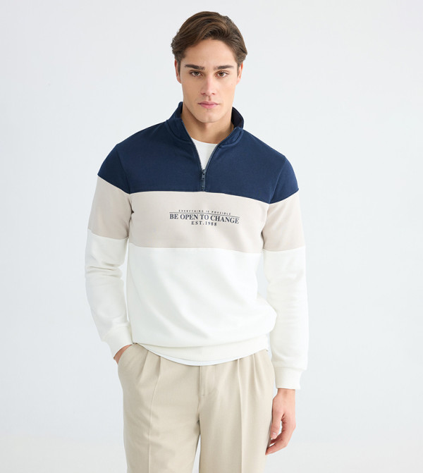 Color Block Long Sleeves Sweatshirt
