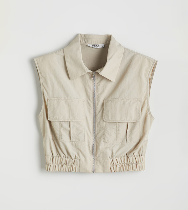 Solid Sleeveless Jacket