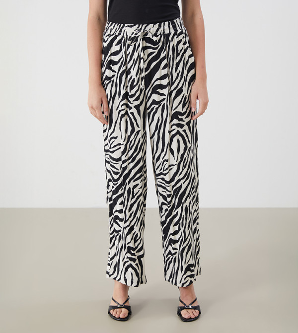 Patterned High Waist Trousers