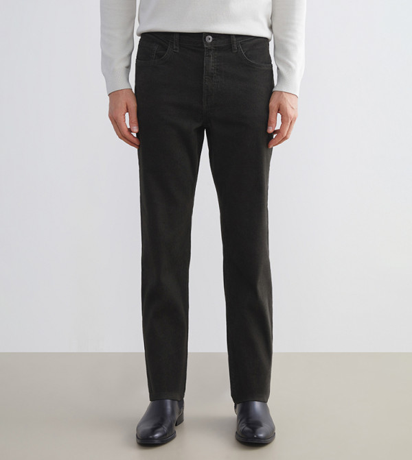 Mid Rise Slim Fit Velvet Chinos