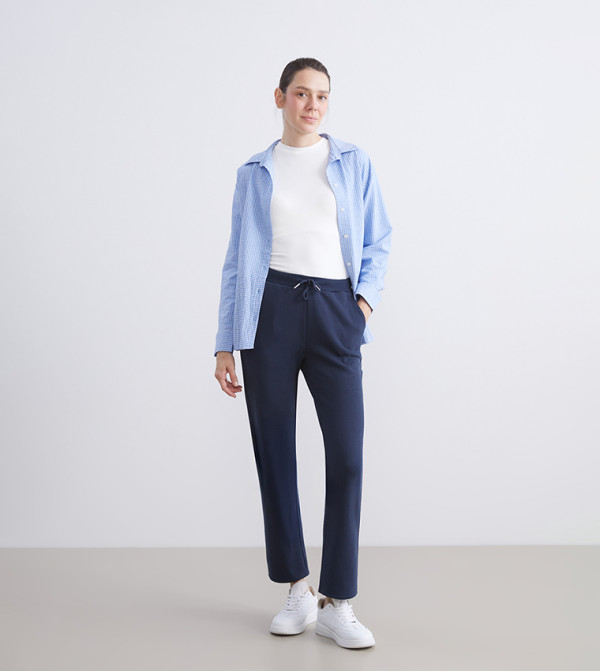 Solid Elastic Waist Sweatpants