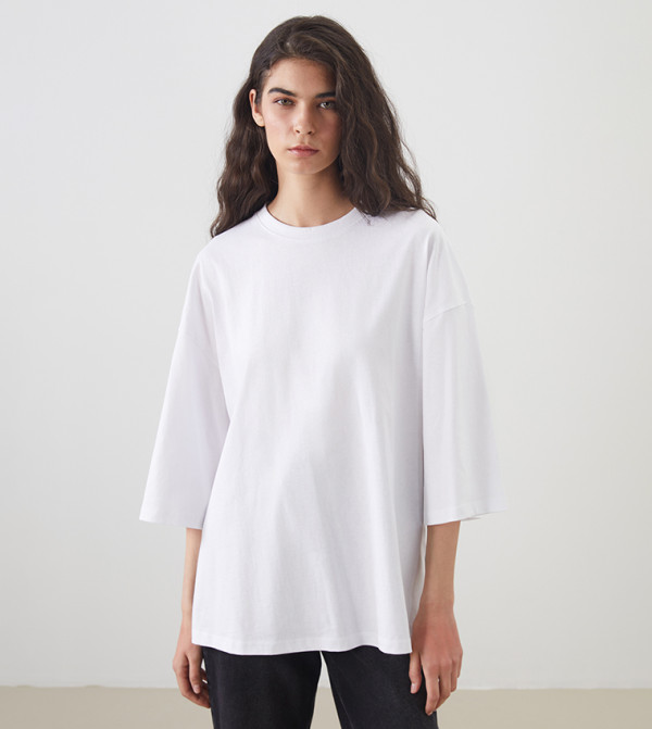 Solid Crew Neck Oversized T-Shirt