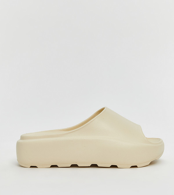 Solid Open Toe Slides
