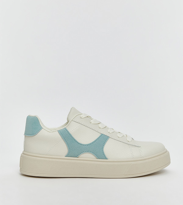 Color Block Lace-Up Sneakers