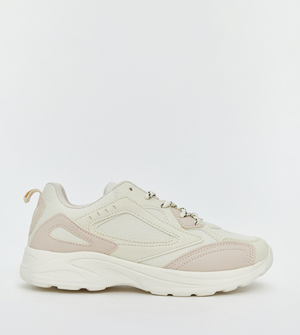Color Block Lace-Up Sneakers