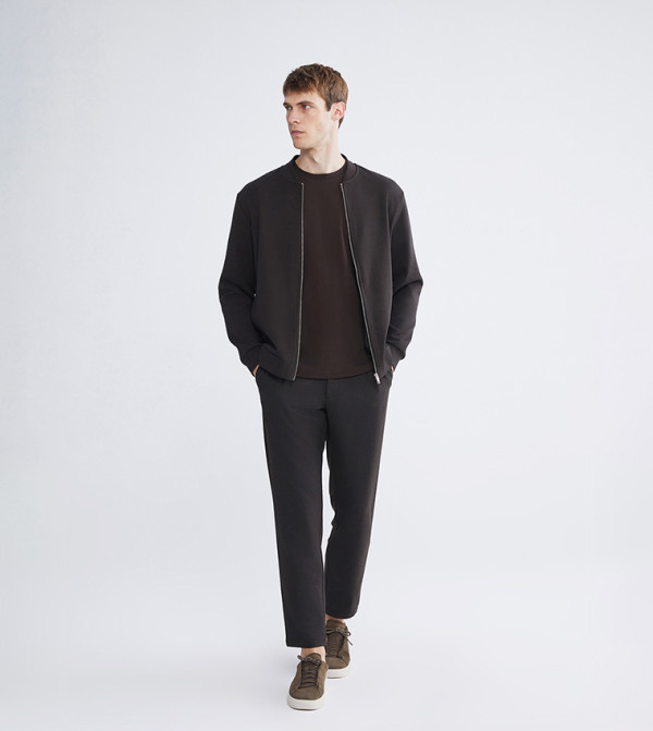 Solid Straight Fit Trousers
