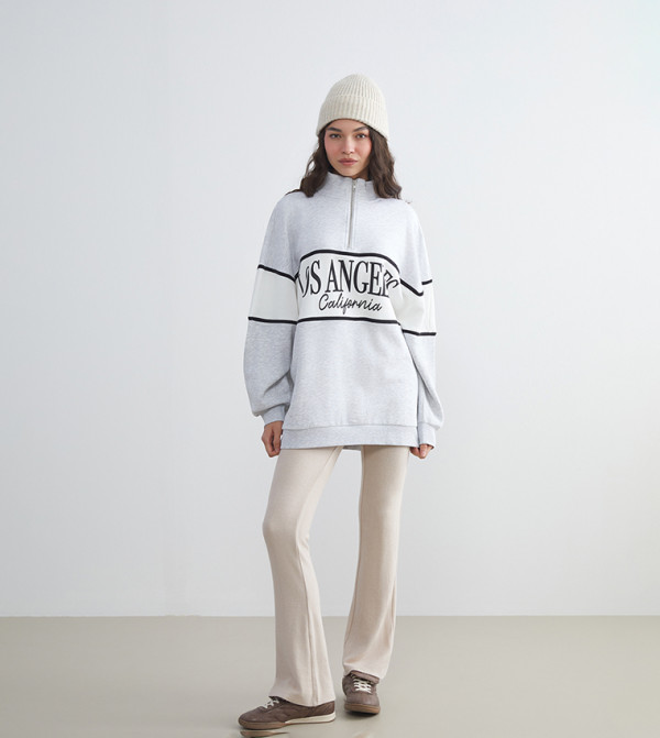 Elastic Waist Flared Pants