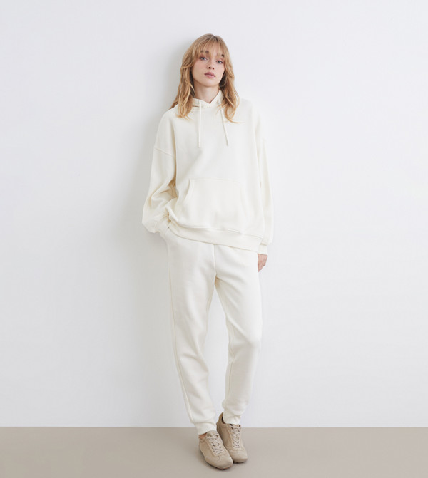 Solid Elastic Waist Joggers