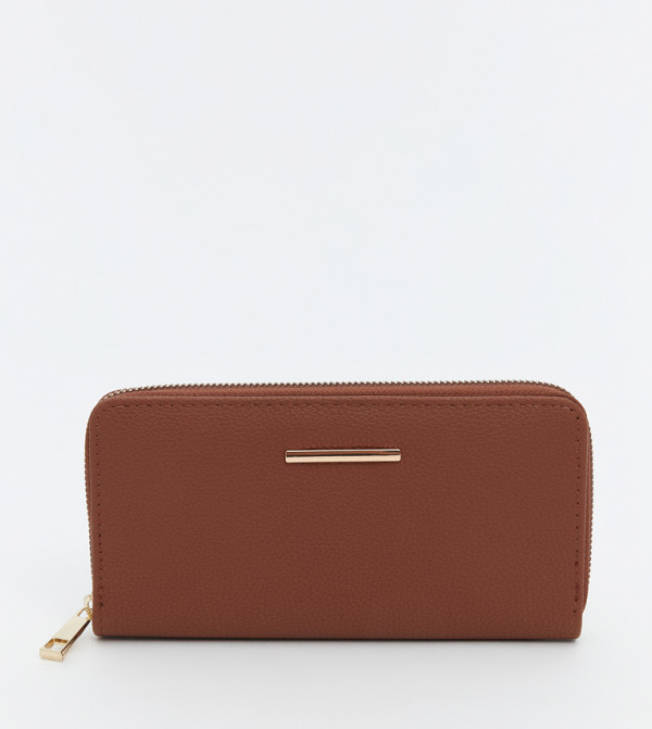 Textured Zip-Around Wallet
