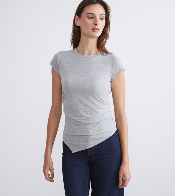 Solid Crew Neck Casual T-Shirt