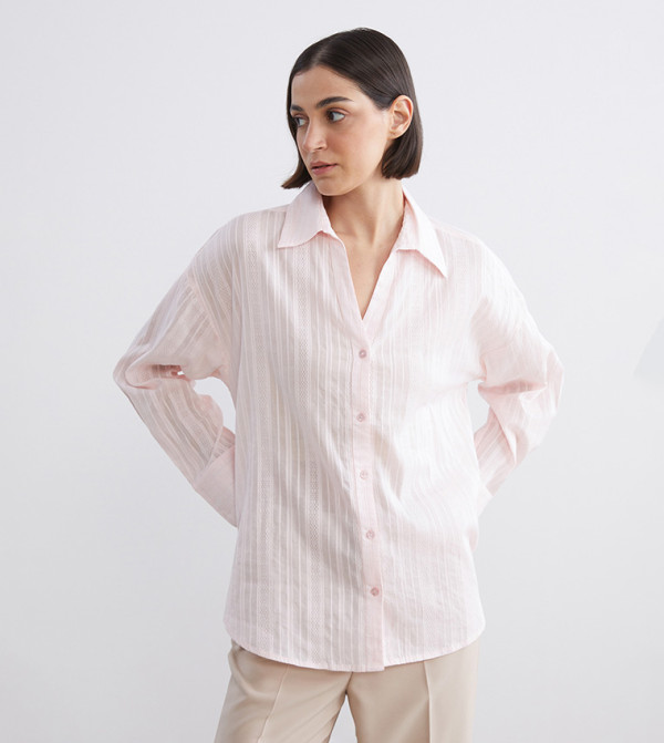 Striped Long Sleeves Oversized Shirt