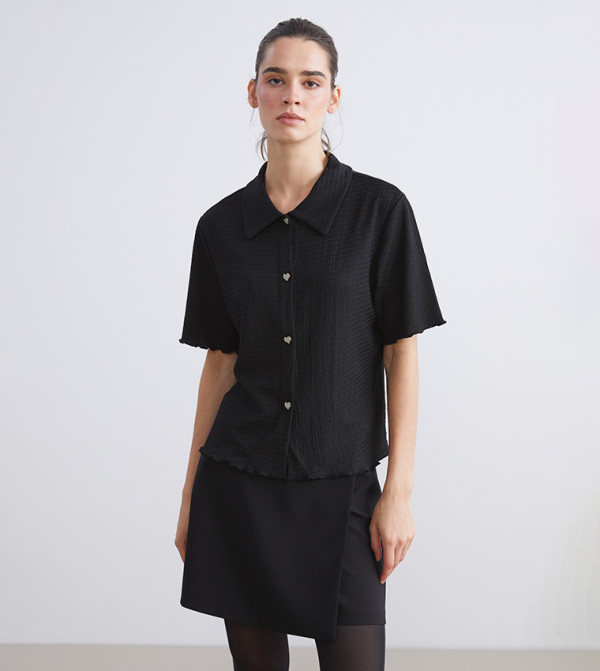 Textured Short Sleeves Shirt
