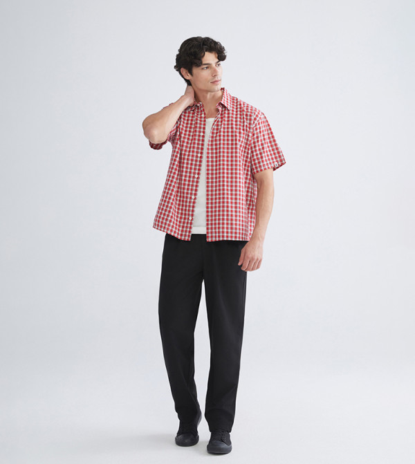 XSIDE Solid Relaxed Fit Trousers
