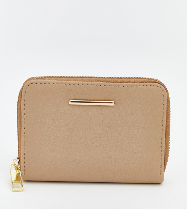 Faux Leather Zip-Around Wallet