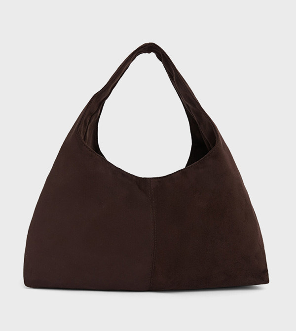 Solid Suede-Look Hobo Bag