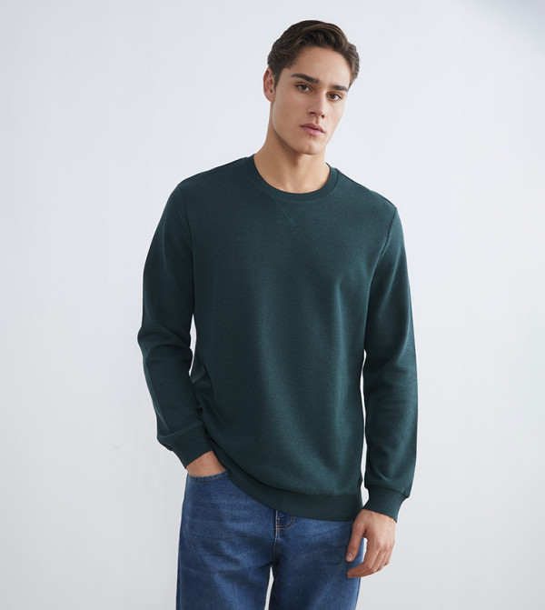 Solid Crew Neck Sweatshirt
