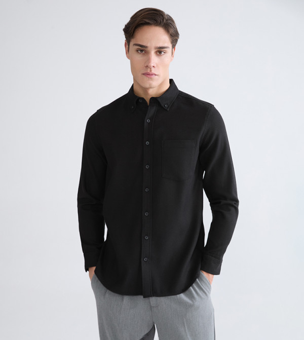 Long Sleeves Regular Fit Gabardine Shirt