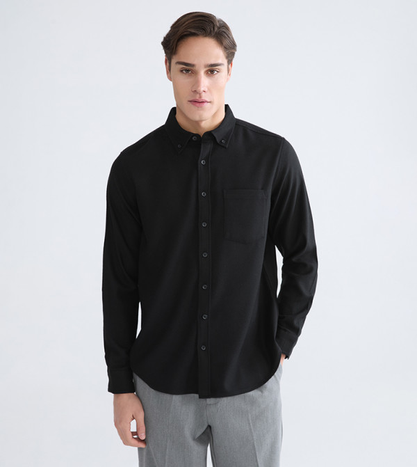 Long Sleeves Regular Fit Gabardine Shirt