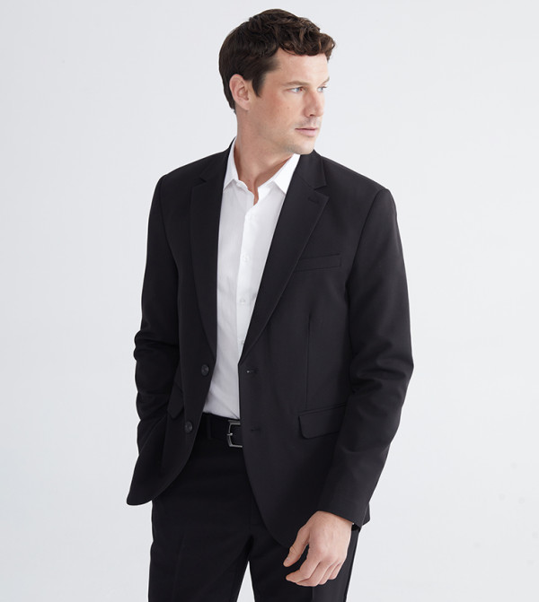 Solid Single Breasted Regular Fit Blazer