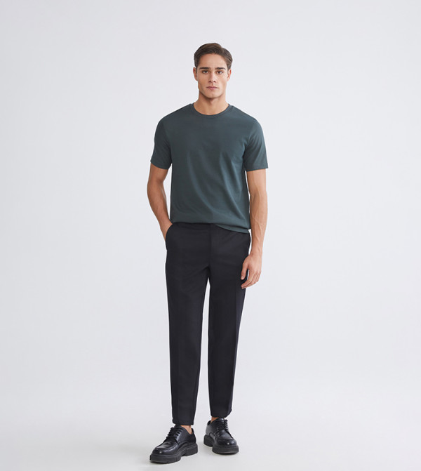 Solid Slim Fit Trousers
