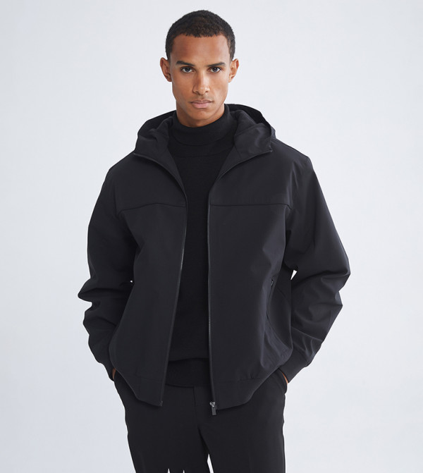 Long Sleeves Relaxed Fit Hooded Jacket