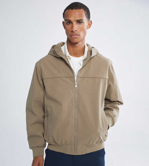 Long Sleeves Relaxed Fit Hooded Jacket