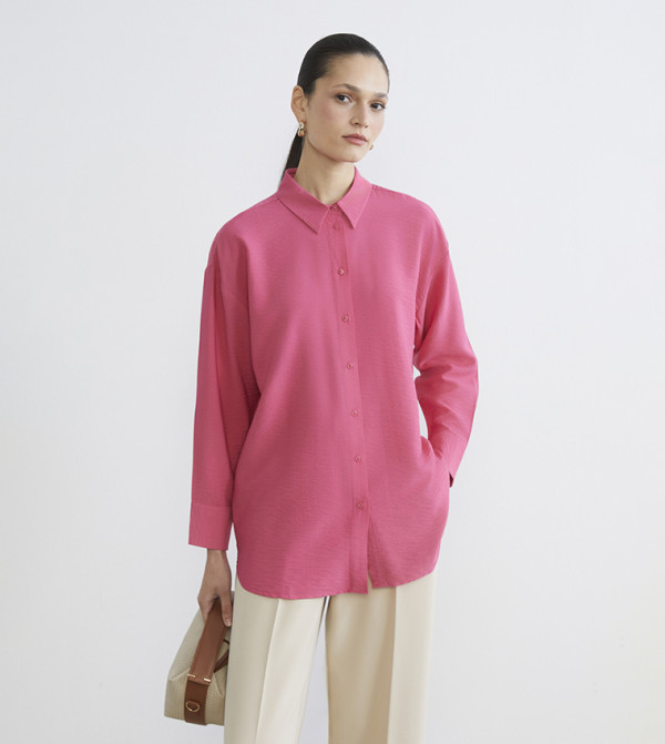 Gabardine Oversized Shirt Tunic