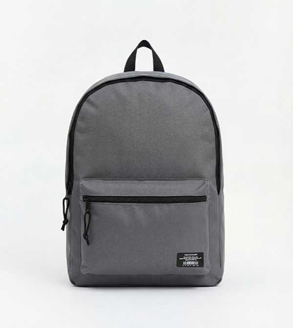 Solid Zipper Backpack