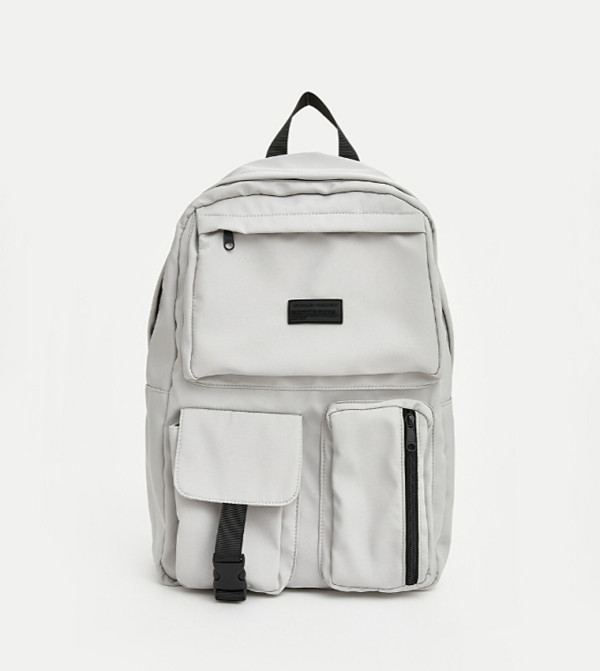 Solid Multi-Pocket Zip Backpack