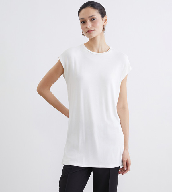 Solid Crew Neck Top