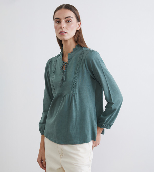 Lace Detail Embroidered Top