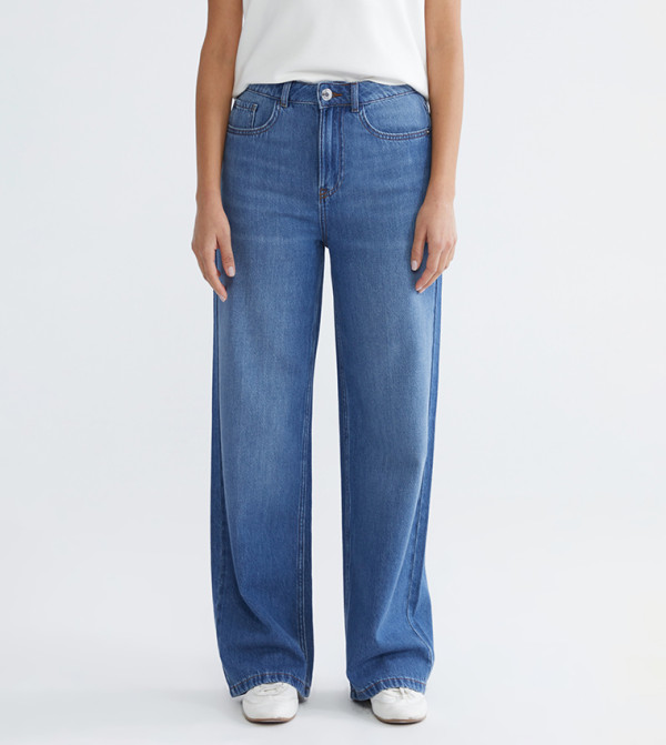 Washed High Waist Wide Leg Jeans