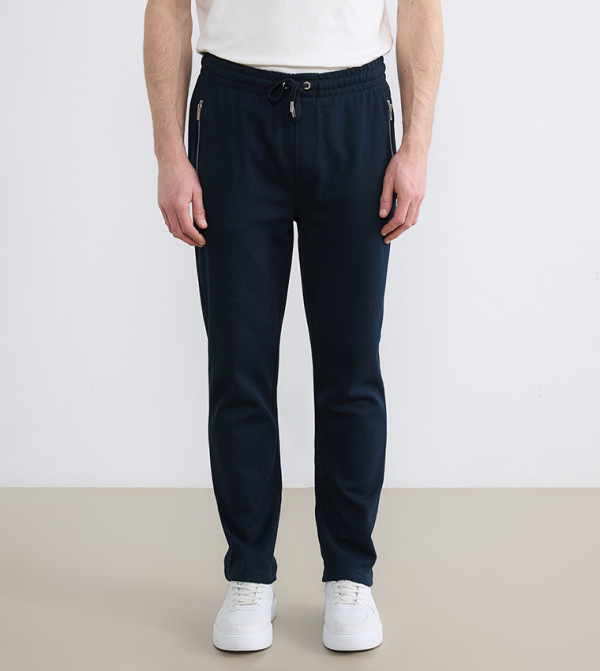 Solid Mid Rise Slim Fit Trousers