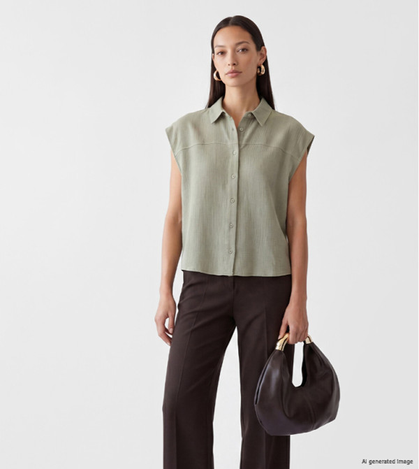 Textured Sleeveless Shirt