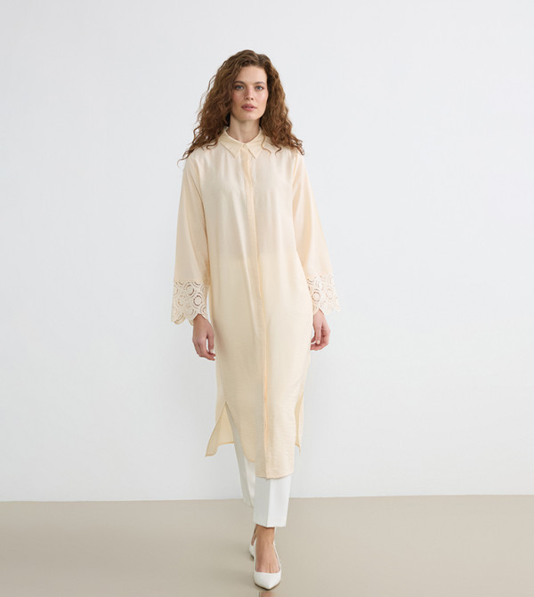 Lace Trim Collared Tunic