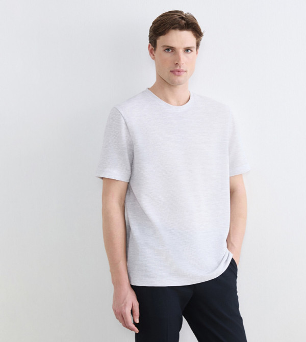 Textured Crew Neck T-Shirt