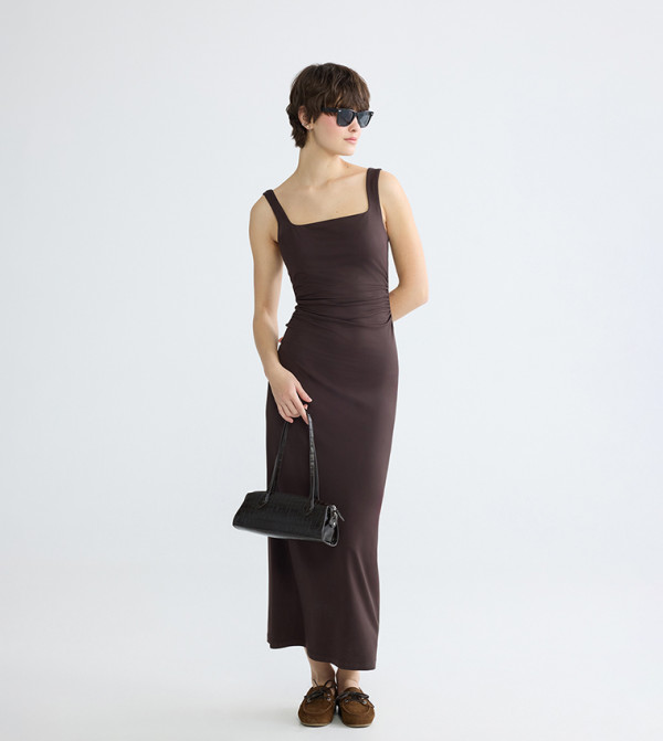 Solid Square Neck Bodycon Dress