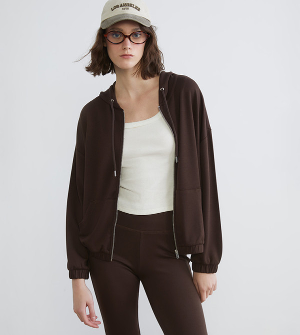 Soft Touch Zip-Up Hooded Jacket