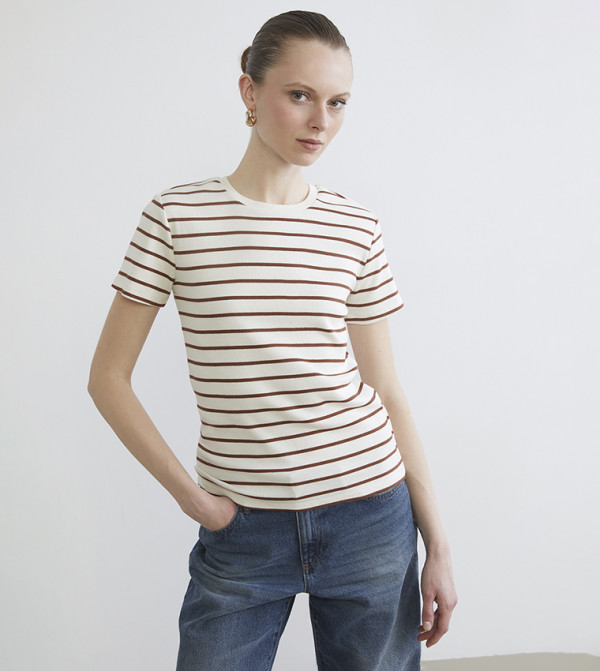 Striped Short Sleeves Casual T-Shirt