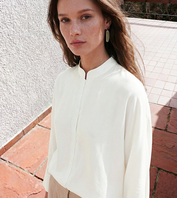 Solid Long Sleeves Oversized Shirt